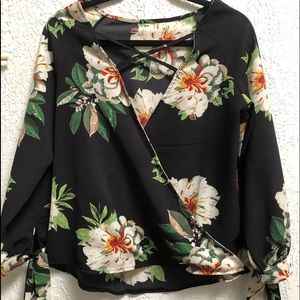 Black Floral Blouse